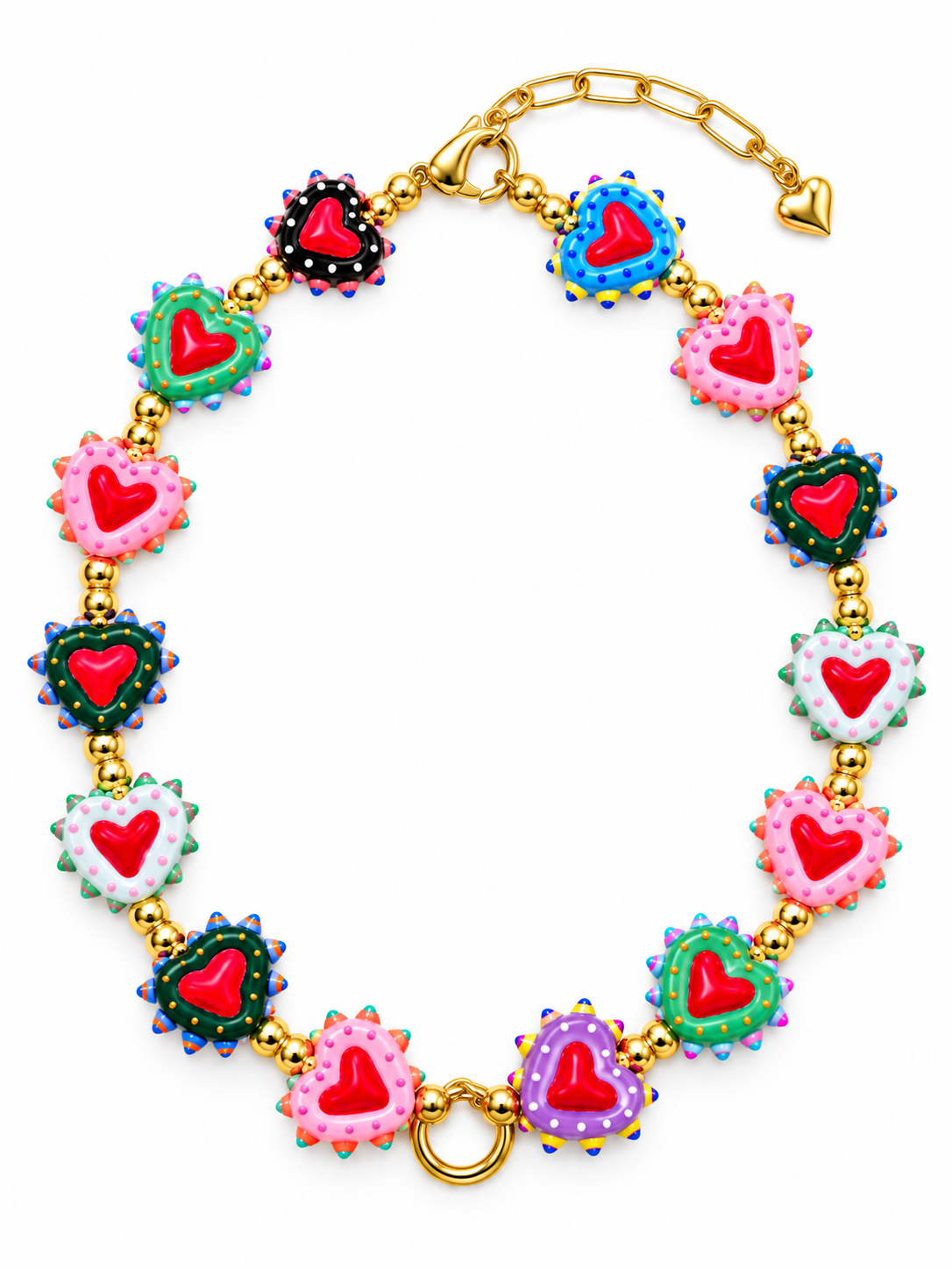 Hand Painted Heart Necklace