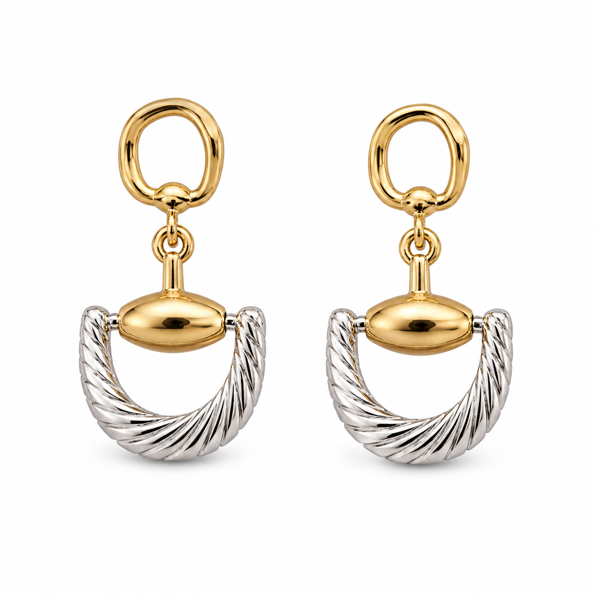Two Tone Bit Earrings