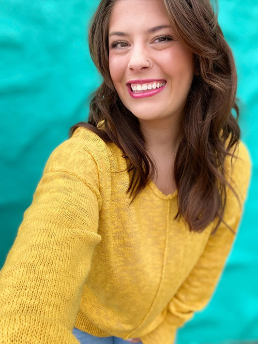 Tops Umgee Sunshine Yellow Sweater