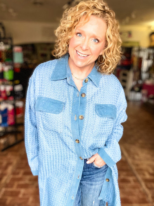 Dresses Umgee Textured Shirt Dress Jacket