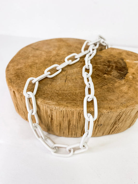 Necklaces Blair Matte Link Necklace White