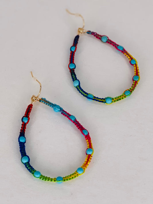 Earrings Bright Crocheted Teardrop Earring