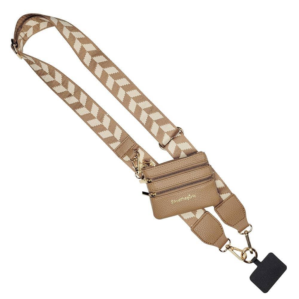 Accessories Clip & Go Strap w/Zippered Pouch Chevron Brown/Cream Chevron