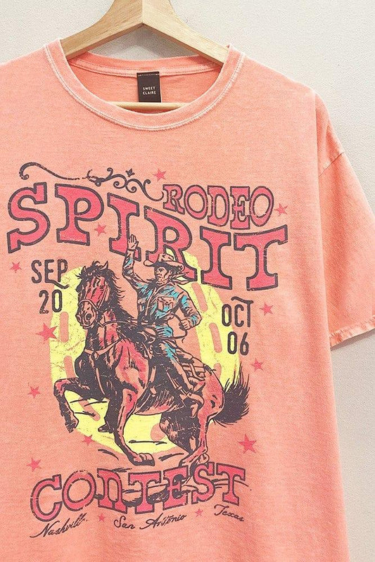 Graphic Tees Coral Western Print Tee