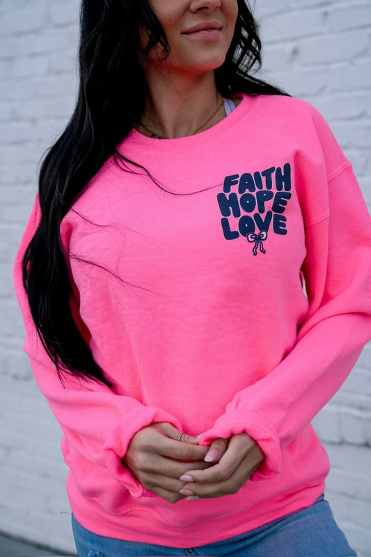 Graphic Tees Faith-Hope-Love Crewneck