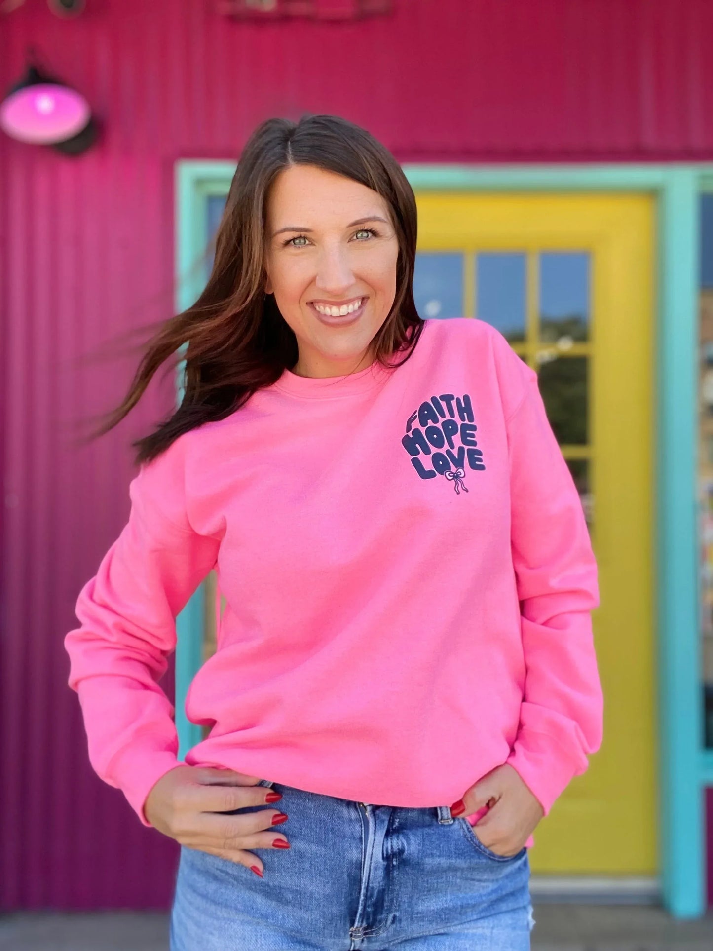 Graphic Tees Faith-Hope-Love Crewneck