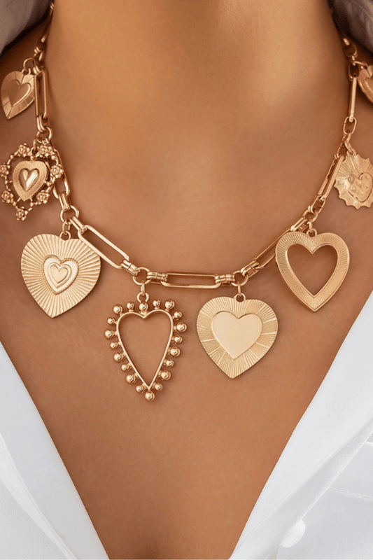 Jewelry Casey Gold Heart Charm Necklace Gold