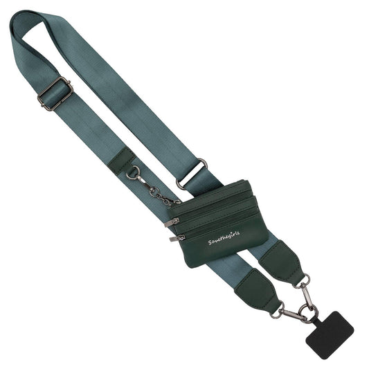 Accessories Clip & Go Crossbody Strap with Pouch - Hunter Green Solid Green