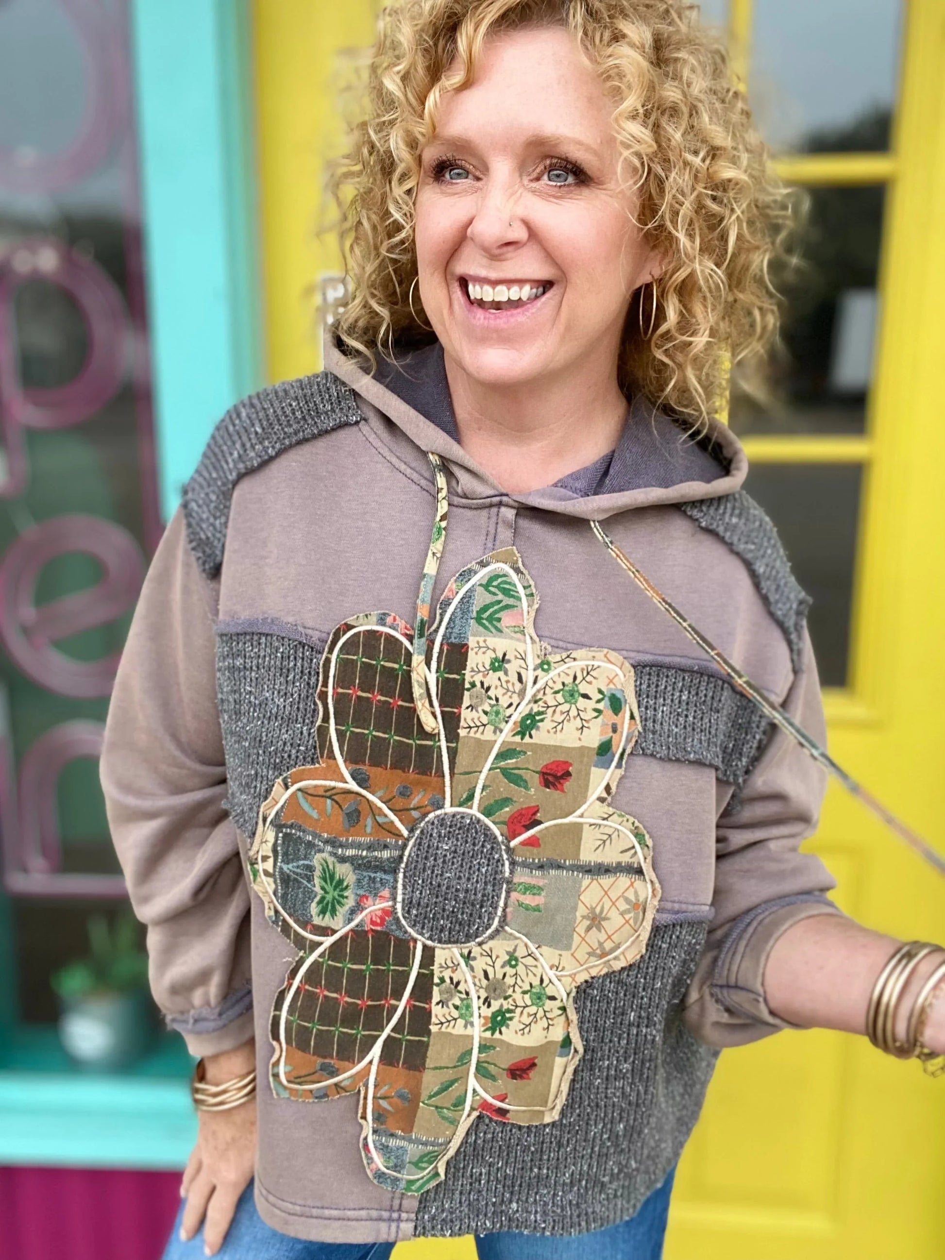 Outerwear Jayce Floral Sweater Hoodie