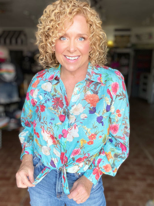 apparel Johnni Floral Gauze Blouse