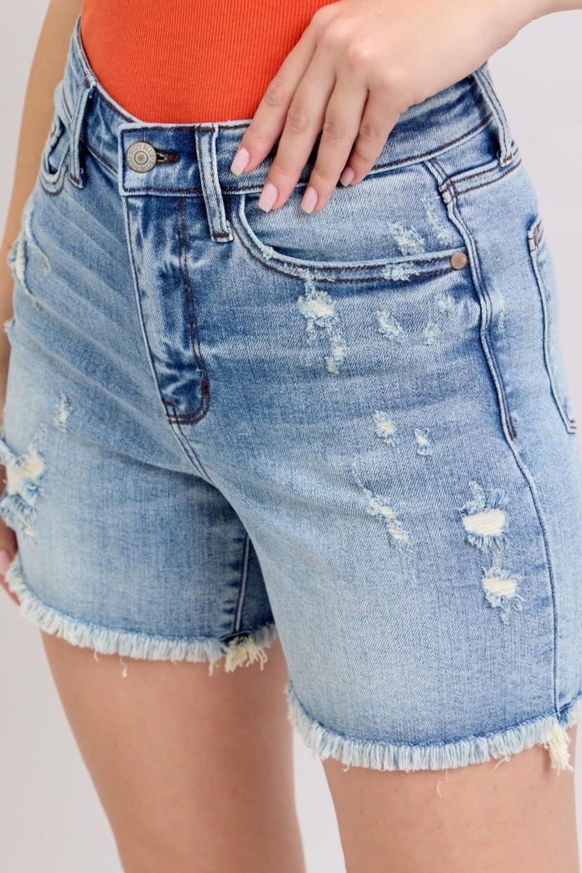 Bottoms Judy Blue High Rise Denim Short Distressed