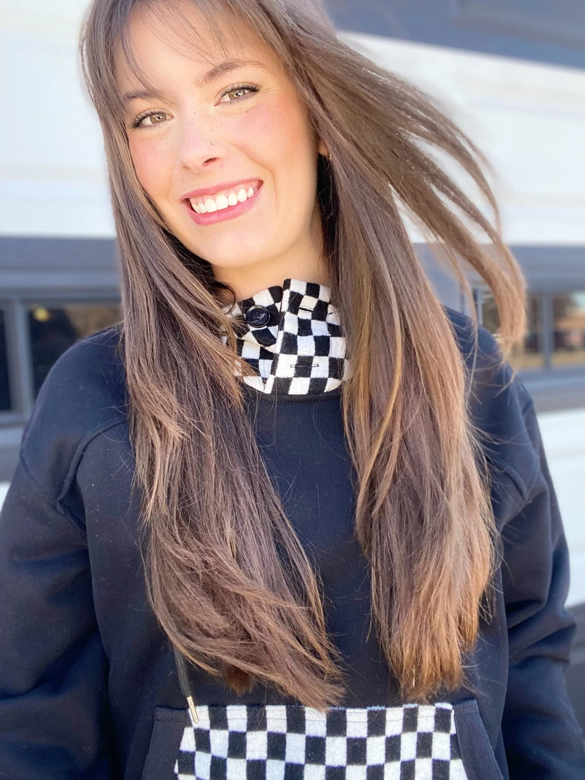 Tops Kali Checkered Hoodie