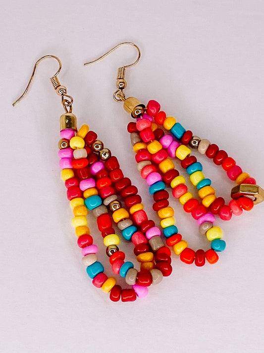 Earrings Layered Seed Bead Earring