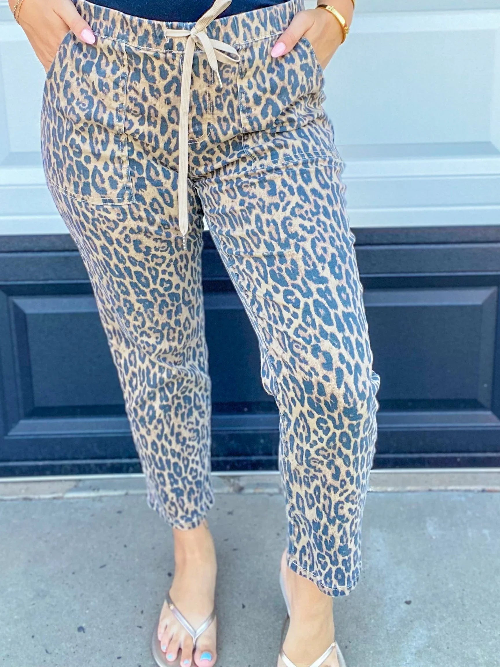 apparel Lily Leopard Drawstring Jean
