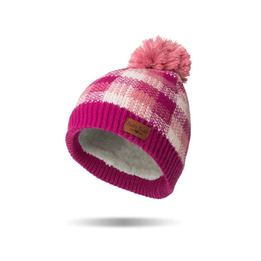 Other Goodies Magenta Pom Pom Beanie