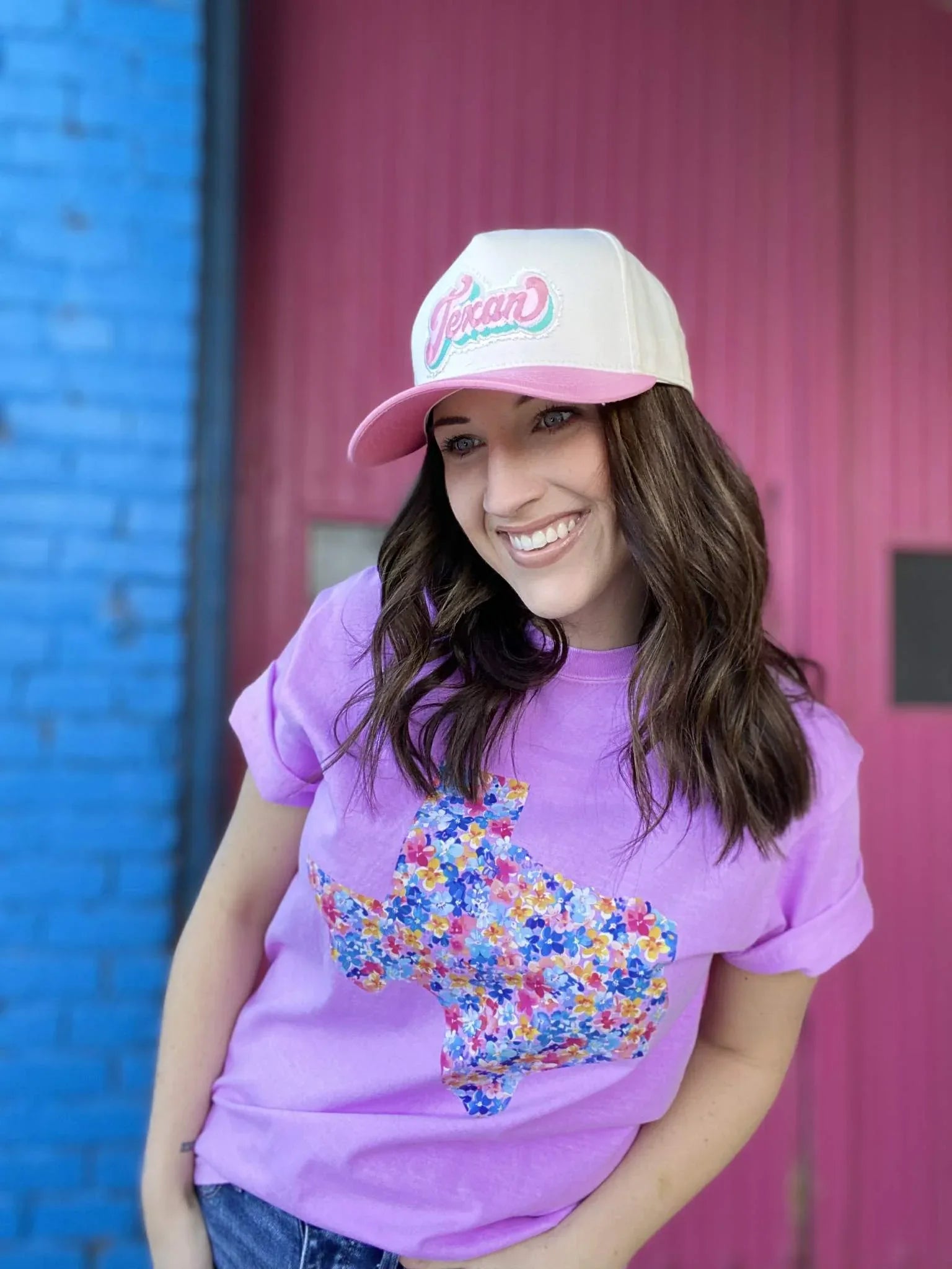Graphic Tees Neon Violet Floral Texas
