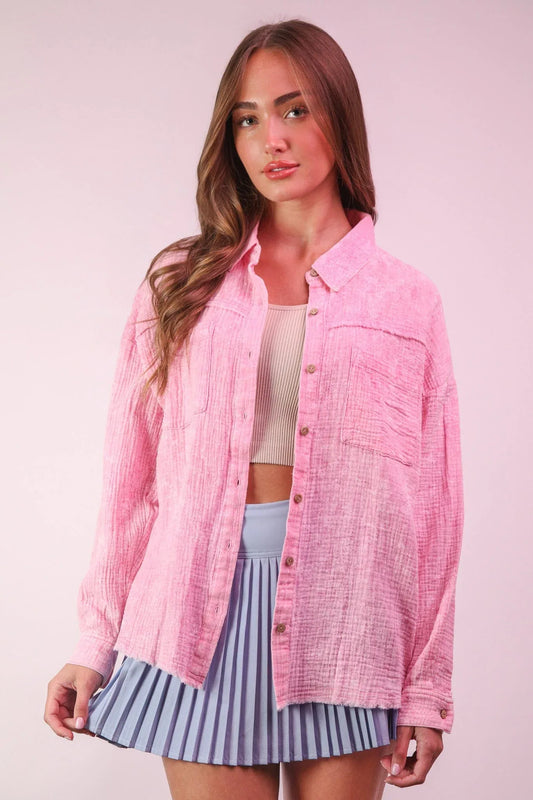 Tops Raylee Gauze Top Pink