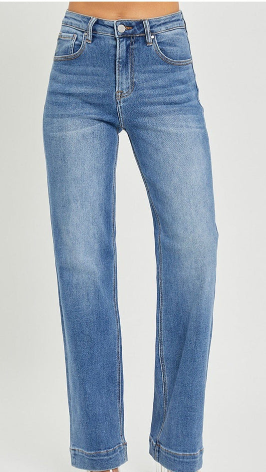 Bottoms Risen High Rise Straight Leg Jean