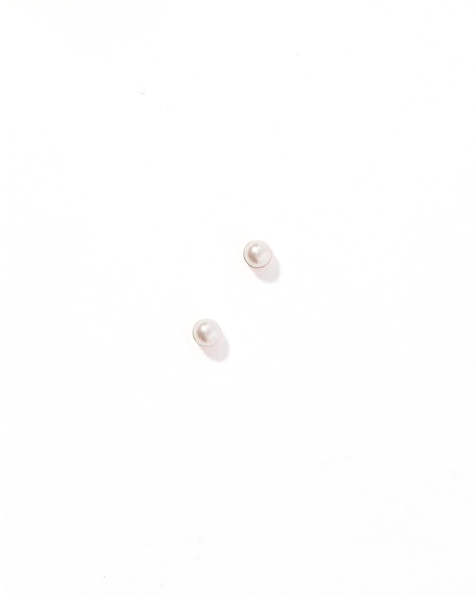 Screwback Stud Earrings - Payton Pearl White 3mm