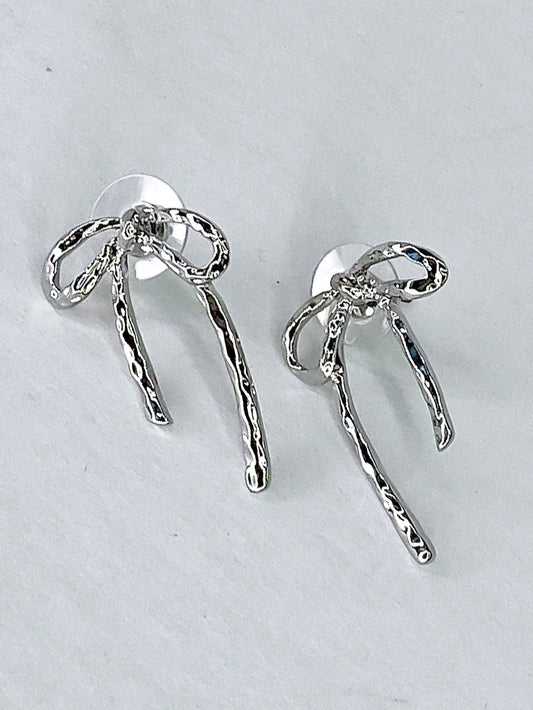 Earrings Silver Bow Earrings