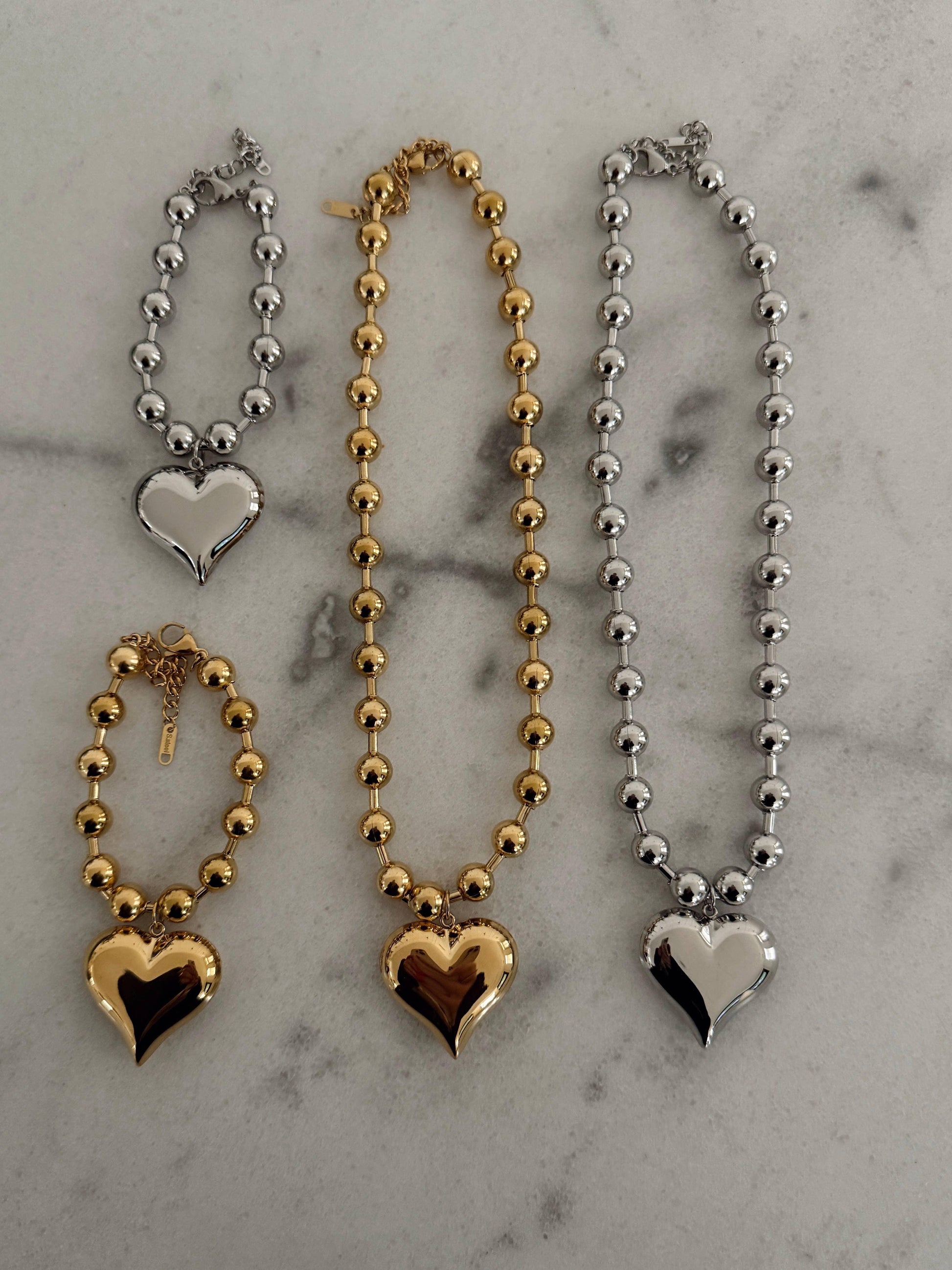Necklaces SILVER BUBBLE HEART NECKLACE