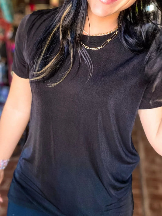 sweatshirt Slinky Tee- Black