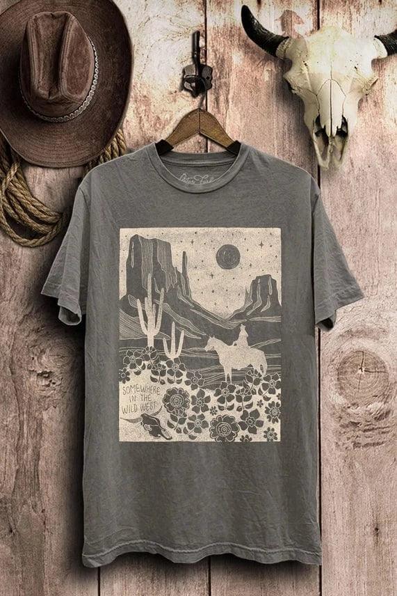 Graphic Tees Somewhere Tee-Vintage Black