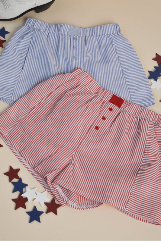 apparel Striped Boxer Shorts- Blue