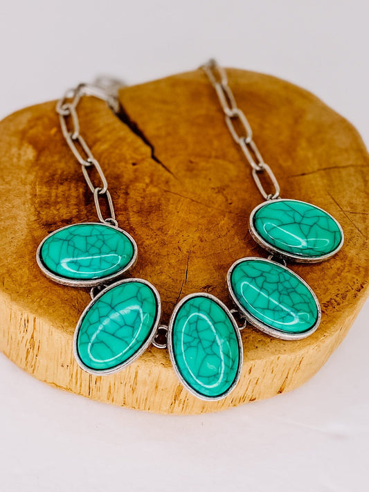 Necklaces Turquoise Oval Necklace