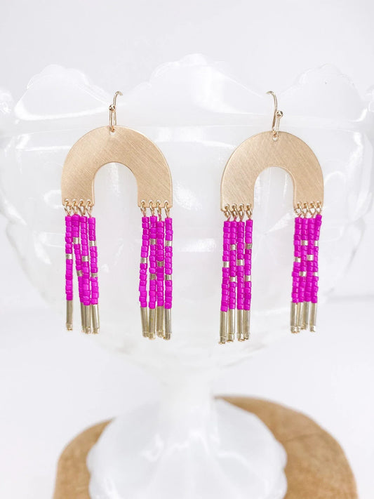 Earrings Fuchsia Arch Earring